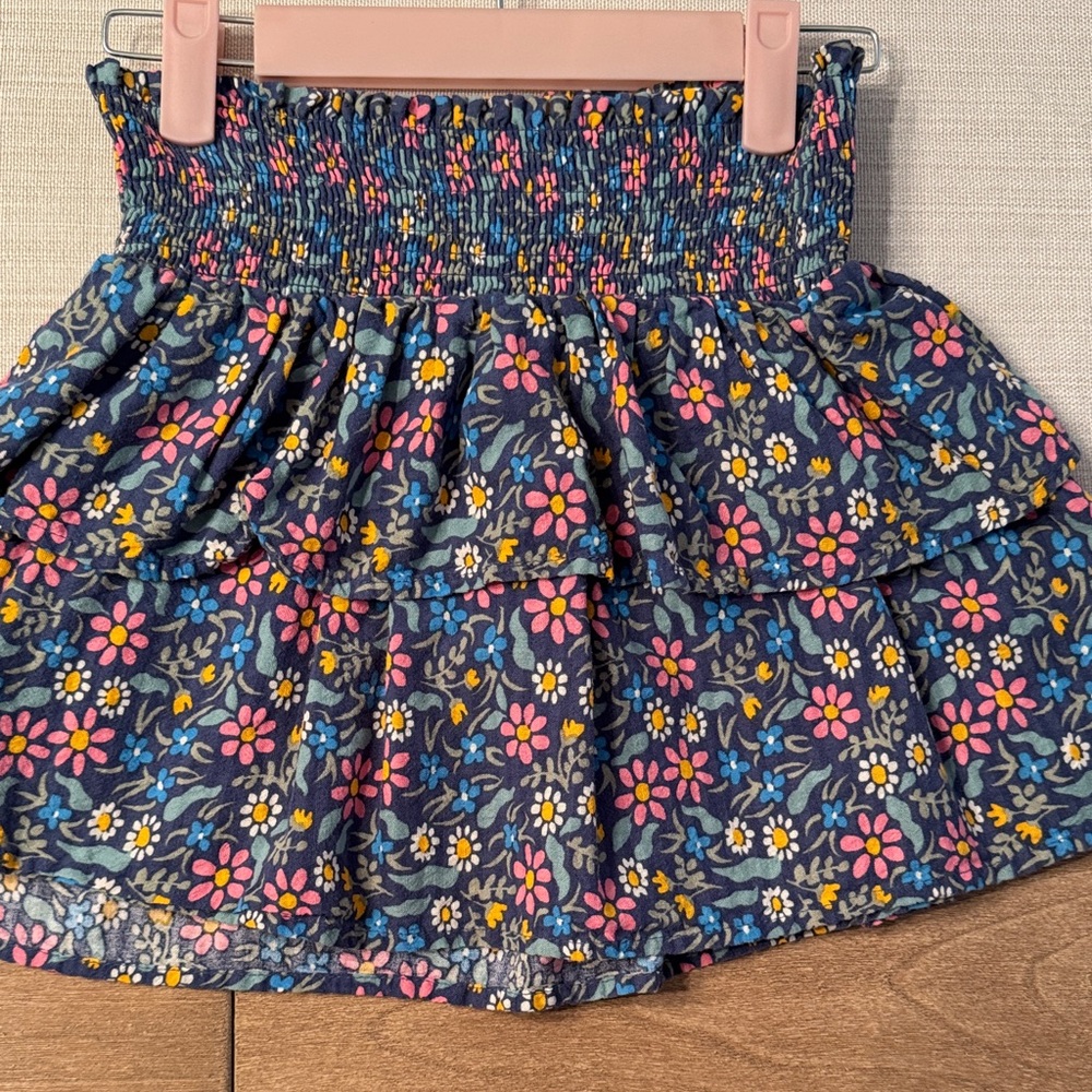 Cat & Jack Floral Tiered Skirt - Blue and Pink
